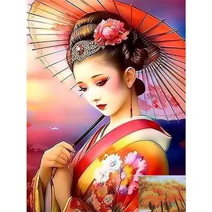 Dama japonesa bajo MOQ venta al por mayor diamante pintura diamante arte kit DIY artesanía arte pintura pared arte