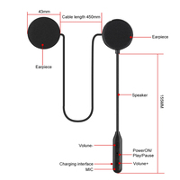 Auriculares Bluetooth 5.1+EDR para Casco HM-1, Sonido Estéreo de Alta Fidelidad, Intercomunicador de 20 Metros, 500 Horas en Espera, Conexión Dual para Motociclistas