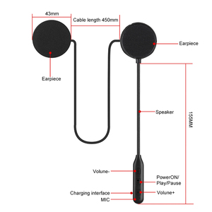 Auriculares Bluetooth 5.1+EDR para Casco HM-1, Sonido Estéreo de Alta Fidelidad, <span class=keywords><strong>Intercomunicador</strong></span> de 20 Metros, 500 Horas en Espera, Conexión Dual para Motociclistas - Product Image 1