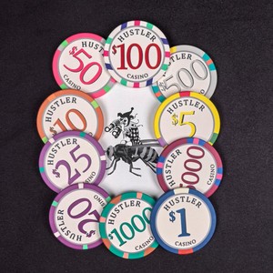 Jetons de poker en céramique de haute qualité 12g, diamètre 43mm, logo personnalisé, durables, style européen, sans valeur monétaire, pour les jeux de casino Hustler - Product Image 2