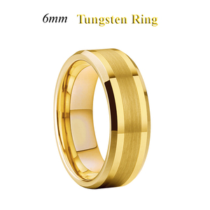 Alliance de mariage en carbure de tungstène plaqué or personnalisée, classique, pour homme et femme, alliance de <span class=keywords><strong>couple</strong></span>, Guldring Zlaty Prsten Gouden Wolframringe - Product Image 4
