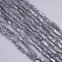 Perles d'eau douce Biwa baroques grises naturelles de 8 à 10 mm pour la fabrication de bijoux