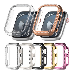 Pour <span class=keywords><strong>Apple</strong></span> <span class=keywords><strong>Watch</strong></span> 8 <span class=keywords><strong>7</strong></span> 6 5 4 38mm 40mm 42mm 44mm 41mm <span class=keywords><strong>45mm</strong></span> Housse de protection creuse en diamant pour PC - Product Image 1