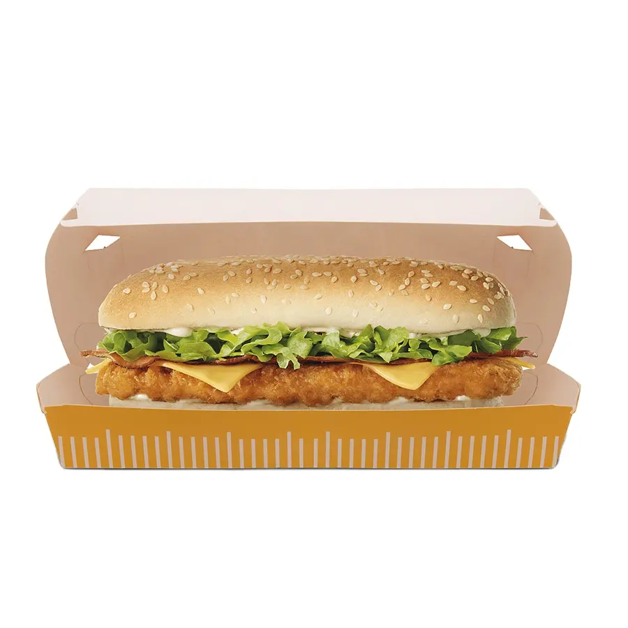 Biodegradable Custom Food Boxes Box Burger Hot-Sale Paper Hamburger Boxes For Shop