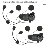 Auriculaires de talkie-walkie de casco 1080P moto groupe interphone casque casque FM Bluetooth Wifi caméra DVR