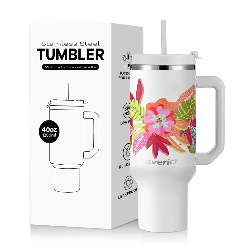 Diskon Besar Tumbler Stainless Steel Minum Kunci Rendah Hitam Biru Dinding Ganda dengan Tutup Sedotan