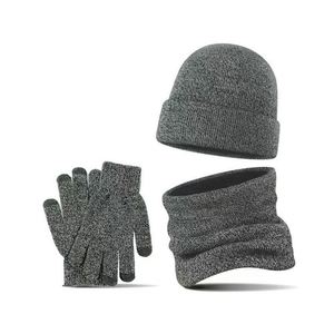3Pcs Winter <b>Hat</b> Set Knit <b>Beanie</b> Touch Screen Gloves Long Scarf Xmas for Women Men Promotional Gift - Product Image 4