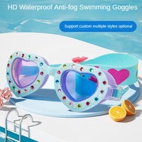 Lunettes de natation pour enfants DAQRI Modèle 1700, transparentes, étanches, anti-buée, pour garçons et filles, motif cœur en silicone, vente en gros