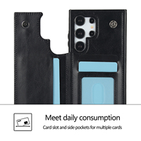 Étui Portefeuille en Cuir PU avec Support et Double Aimant Antichoc pour Samsung Galaxy S26 S25 Ultra S24 S23 S22 Plus avec Emplacements pour Cartes