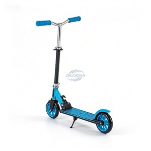 Children Two-<b>Wheel</b> Kick Scooter, Lightweight Aluminum Alloy Frame White Scooter with Yellow Accents Equipped with Hand Brake for - Product Image 3