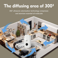 Diffuseur d'arômes électrique à ultrasons 168ML humidificateur d'air sans eau diffuseur d'huile essentielle mural télécommande ménage
