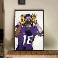 Joueur de football américain Star Sport Wall Art Peinture sur toile Rugby Minimaliste Posters and Prints Home Decor Paintings