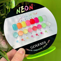 GOVANDI New Summer Night Glow 8 Color High Pigment Neon Gel Polish Set Private Label Wholesale Neon Gel Nail Polish Logo Custom