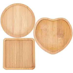 Wooden Blank Base Trays Coaster Plant Pot Mat Drinking Cup Round Square Heart Coaster