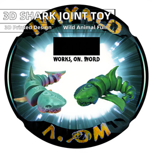 Figurines de requins imprimées en 3D créatives, modèles articulés d'animaux et jouets pour ornements, cadeaux et objets de collection, pour les 7-12 mois - Product Image 2