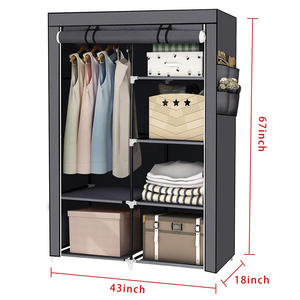 ตู้เสื้อผ้าผ้าแบบพับได้ ทำเองได้ หลายช่อง ใช้งานได้หลากหลาย ทำจากผ้าไม่ทอ พกพาสะดวก - Product Image 2