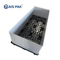 Boîte de palette en plastique renforcé avec cadre en acier et couvercle, pliable, robuste, grande capacité, conteneur de stockage pliable