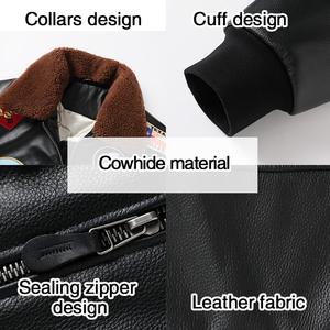 Giacca in Vera Pelle di Agnello G1 <span class=keywords><strong>Aviator</strong></span> Bomber Personalizzata di Alta Qualità con Pelliccia per Uomo - Product Image 4