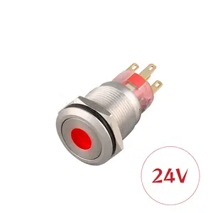 metal 19mm stainless steel push button1no1nc dot illuminated reset switch red green 24v