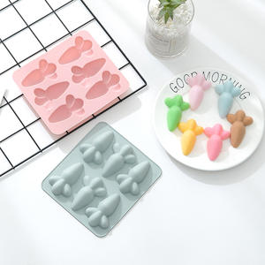 Vente flash, moules en silicone sans BPA, 6 cavités, forme de carotte, carrés, antiadhésifs, moules en silicone pour bonbons, gelée, gommes - Product Image 4