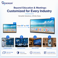 Интерактивная панель INGSCREEN 55 65 75 86 98 100 дюймов с двойной системой Android/Windows, 4K Smart Board, интерактивная доска для обучения