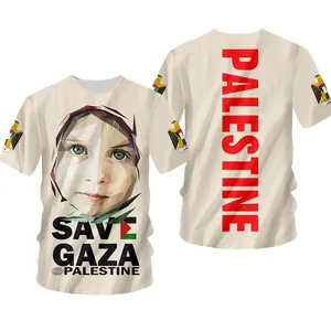 เสื้อยืด fitspi palestine เสื้อยืดพิมพ์ลาย3D แบบกำหนดเองจากจีน