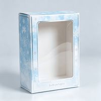 Caja de Cartón Navideña Ecológica con Ventana Transparente, Empaque de Papel Resistente para Recuerdos Culturales y Creativos