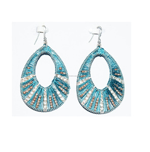 Nouvelles boucles d'oreilles bohèmes élégantes pour filles, collier et bracelet vintage à perles colorées creuses rondes, bijoux fantaisie - Product Image 1
