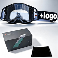 Lunettes de moto en gros avec boîte cadeau, verres en plastique remplaçables, légères, logo personnalisé, pour motocross et moto