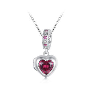 Joyería en forma de corazón de plata esterlina S925 que se puede abrir collar Forever Love para mujer - Product Image 6