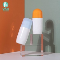 Emballage YAN, flacon cylindrique vide de luxe de 60 ml, blanc, portable, pour crème solaire, flacon en plastique PP avec bouchon, anti-transpirant