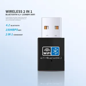 Harga grosir Dongle Usb 2.0 Wifi BT4.2 nirkabel 802.11N jaringan kartu Driver untuk Laptop Pc