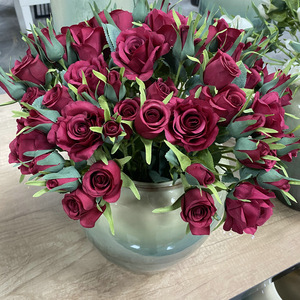 Bouquet de roses artificielles Queyiyi Flowers, 15 têtes, 30cm-100cm, fait main, décoratif pour mariage, intérieur, salon - Product Image 1