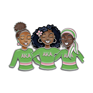 Épingles de revers personnalisées de haute qualité avec design gratuit pour sororité AKA, badges en métal émaillé or et argent pour collection de vêtements pour femmes - Product Image 3