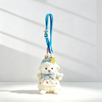 Porte-clés mousqueton en peluche douce, motif agneau blanc, style pastoral, à monter soi-même, motif étoile de dessin animé, tendance, pour bonnet de nuit, mascotte artisanale, Hygge