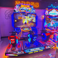 Machine d'arcade de course de moto dynamique 3 places, simulateur de luxe transformable à monnayeur pour centres de jeux intérieurs