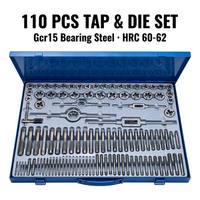 Kit de réparation de filetages ISO haute performance 110 pièces, jeu de tarauds et filières en acier Gcr15, fournisseur OEM ODM, garantie 3 ans, pour filetage droit