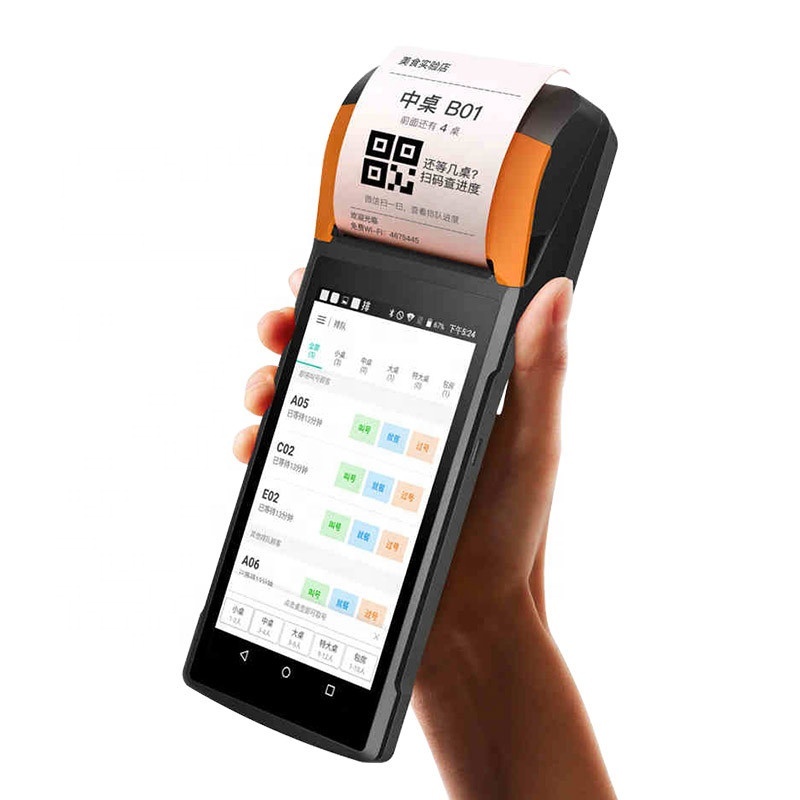 Sunmi V2 incluyendo la base de carga Android móvil de mano de aire top-up de facturación de dispositivo con impresora