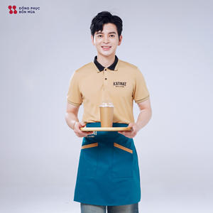 Uniforme de Personal de Restaurante, Conjunto de Camisa Polo y Delantal, Logotipo Personalizado, Ropa de Trabajo para Hostelería, Venta al Por Mayor - Product Image 4