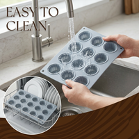 SILIKOLOVE Moule à gâteau en silicone personnalisé à 15 cavités rondes, antiadhésif platine LFGB, sans BPA, pour mousse et pâtisserie