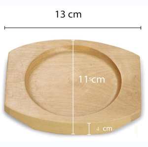 Ovale gietijzeren steakplaat met gegraveerde rubberhouten onderstel, op maat gemaakte steakpan grill - Product Image 6