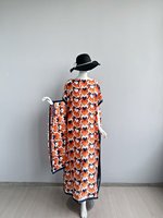 Kaftan Abaya Plus Size Wanita Terbaru Gaya Dubai Jubah Muslim Etnik Afrika Gaun Pantai Panjang Pendek Set Dua Potong Grosir