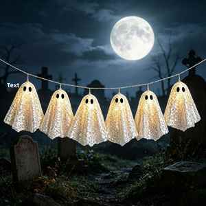 Halloween String <b>Lights</b>, <b>Warm</b> White <b>Fairy</b> <b>Lights</b> Battery Operated Led Spooky Ghost Shape Decoration - Product Image 2
