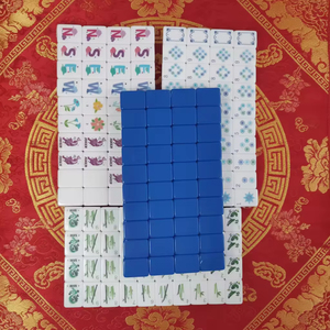 160-Piece 4-Layer Blue Acrylic Mahjong Tiles Painted Engraved Eco-Friendly Made Guangdong Shenzhen <b>Entertainment</b> - Product Image 1