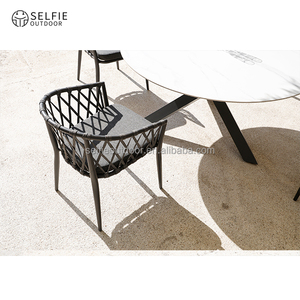 Ensemble de meubles de salle à manger de patio extérieur en alliage d'aluminium moderne - Product Image 4