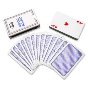 Livraison gratuite Cartes à jouer personnalisées taille <span class=keywords><strong>bridge</strong></span> durables avec logo personnalisé, noires et bleues, en papier, pour le poker - Product Image 2