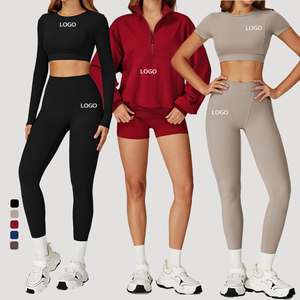 Leggings de sport 6 pièces pour femmes, taille élastique, respirants, en Spandex/Nylon, grande taille, couleur unie, pour yoga et fitness en extérieur, vente en gros sur mesure - Product Image 2