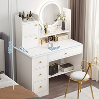 Produit chaud Moderne Simple Grande Coiffeuse De Stockage Avec Lumière Et 3 Tiroirs Pour Les Filles