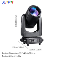 Projecteur LED Beam Mobile 320W, Faisceau Étroit 1.9, Prisme 8/16, Lumière du Jour 5000K, IP33, DMX512, Éclairage Scène DJ Club Concert