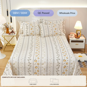 Weiche Gekämmte Baumwoll-Bettwäsche 3-teilig mit Bedrucktem Design, Vollgröße Kissenbezug-<span class=keywords><strong>Set</strong></span>, Bettwäsche für Serviced Apartments, Großeinkauf - Product Image 1